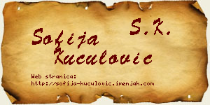 Sofija Kuculović vizit kartica